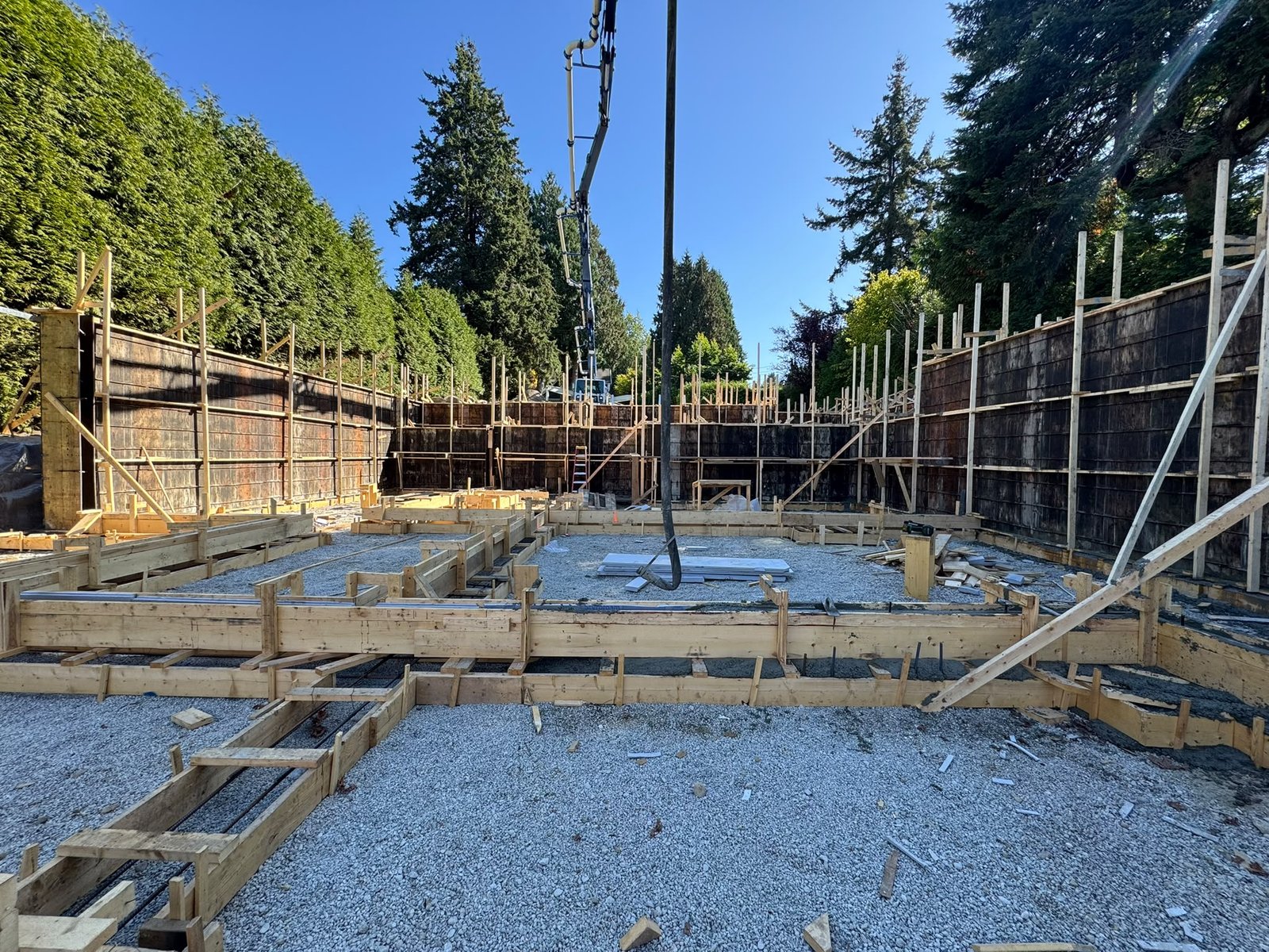 Residential construction site before framing